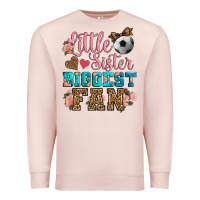 Pale Pink little sister biggest fan soccer Premium Sweatshirt - HRA Design Shop