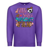 Purple little sister biggest fan soccer Premium Sweatshirt - HRA Design Shop