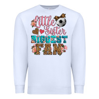 White little sister biggest fan soccer Premium Sweatshirt - HRA Design Shop