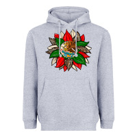 Heather Grey mexican flag sunflower Heavyweight Hoodie - Zillion Design Studio