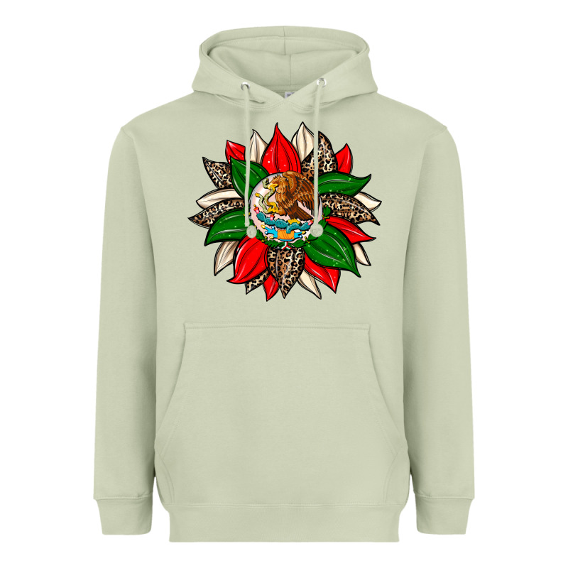 Mexican Flag Sunflower Heavyweight Hoodie by Zillion Design Studio | Teevron