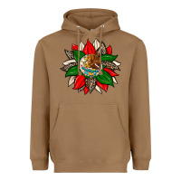 Toasted Coconut mexican flag sunflower Heavyweight Hoodie - Zillion Design Studio
