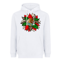 White mexican flag sunflower Heavyweight Hoodie - Zillion Design Studio