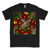 Black christmas deer and bell seamless pattern Classic Tee - BundleAndBundleShop