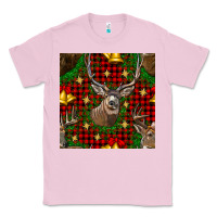 Bubblegum Pink christmas deer and bell seamless pattern Classic Tee - BundleAndBundleShop
