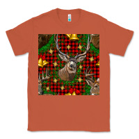 Copper christmas deer and bell seamless pattern Classic Tee - BundleAndBundleShop