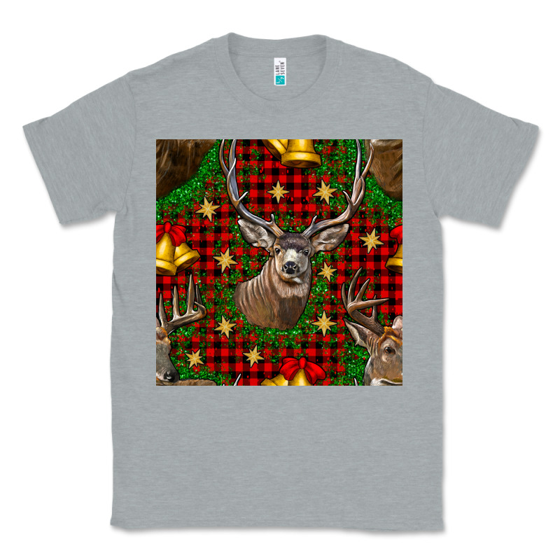 Christmas Deer And Bell Seamless Pattern Classic Tee by BundleAndBundleShop | Teevron