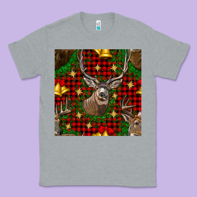 Christmas Deer And Bell Seamless Pattern Classic Tee Designed By Bundleandbundleshop