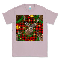 Lilac christmas deer and bell seamless pattern Classic Tee - BundleAndBundleShop