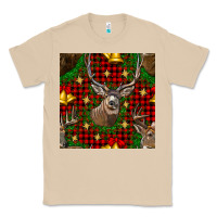 Mushroom christmas deer and bell seamless pattern Classic Tee - BundleAndBundleShop