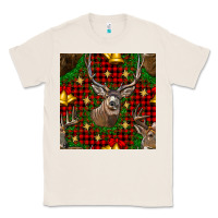 Natural christmas deer and bell seamless pattern Classic Tee - BundleAndBundleShop