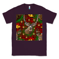 Plum christmas deer and bell seamless pattern Classic Tee - BundleAndBundleShop