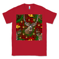 Red christmas deer and bell seamless pattern Classic Tee - BundleAndBundleShop
