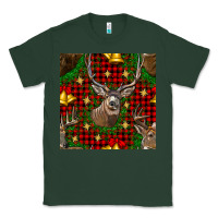 Sports Green christmas deer and bell seamless pattern Classic Tee - BundleAndBundleShop