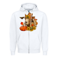 White Fall Goat Zipper Hoodie - RanaPortraitStore