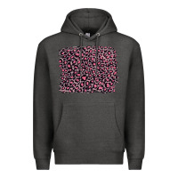 Charcoal Heather pink leopard with pink glitter Premium Hoodie - Artiststas