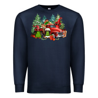 Navy merry christmas truck afro gnomies Premium Sweatshirt - FaDigitalArtStudio