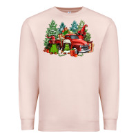 Pale Pink merry christmas truck afro gnomies Premium Sweatshirt - FaDigitalArtStudio