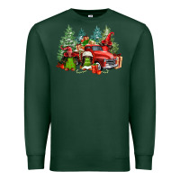 Sports Green merry christmas truck afro gnomies Premium Sweatshirt - FaDigitalArtStudio