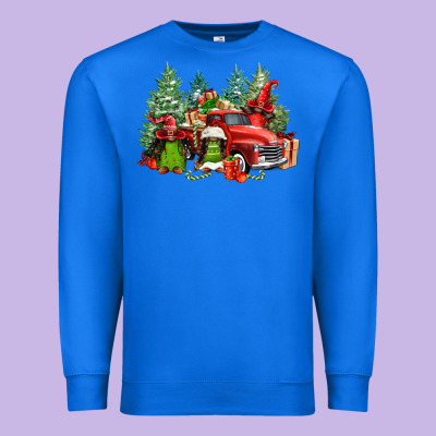 Merry Christmas Truck Afro Gnomies Premium Sweatshirt Designed By Fadigitalartstudio