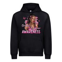 Black breast cancer awareness afro woman Urban Hoodie - NancyCooperArtShop
