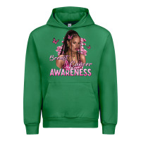 Emerald breast cancer awareness afro woman Urban Hoodie - NancyCooperArtShop