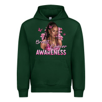 Forest Green breast cancer awareness afro woman Urban Hoodie - NancyCooperArtShop