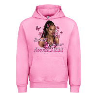 Fuchsia Pink breast cancer awareness afro woman Urban Hoodie - NancyCooperArtShop