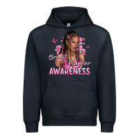 Navy breast cancer awareness afro woman Urban Hoodie - NancyCooperArtShop