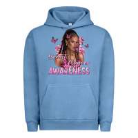 Pigment Pebble Blue breast cancer awareness afro woman Urban Hoodie - NancyCooperArtShop