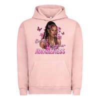 Pigment Salmon breast cancer awareness afro woman Urban Hoodie - NancyCooperArtShop