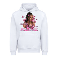 White breast cancer awareness afro woman Urban Hoodie - NancyCooperArtShop