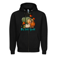 Black Happy Fall Y'all Pumpkins Zipper Hoodie - RanaPortraitStore