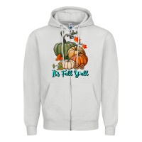 Dove Grey Happy Fall Y'all Pumpkins Zipper Hoodie - RanaPortraitStore