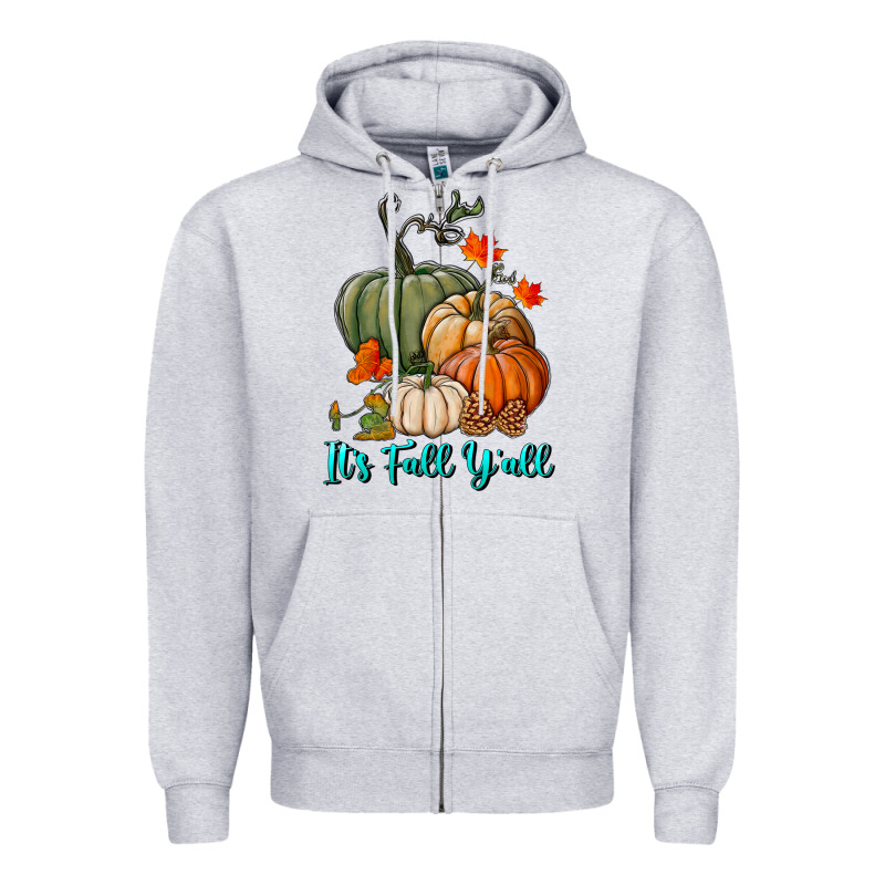 Happy Fall Y'all Pumpkins Zipper Hoodie by RanaPortraitStore | Teevron
