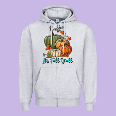 Zipper Hoodie Happy Fall Y'all Pumpkins