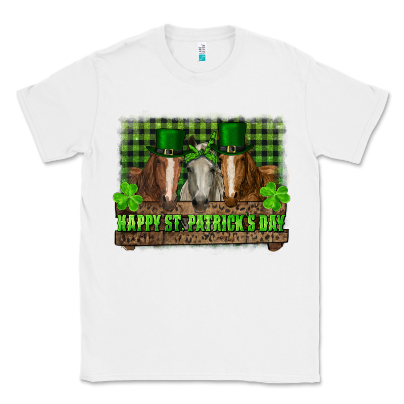 Happy St. Patricks Day Horses With Leprechaun Classic Tee by RanaPortraitStore | Teevron