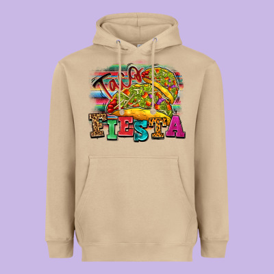 Taco Fiesta Heavyweight Hoodie Designed By Texasbilliewilder