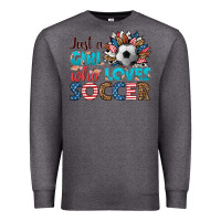 Charcoal Heather just a girl who loves soccer Premium Sweatshirt - HRA Design Shop