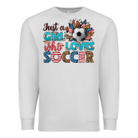 Dove Grey just a girl who loves soccer Premium Sweatshirt - HRA Design Shop