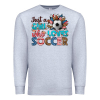 Heather Grey just a girl who loves soccer Premium Sweatshirt - HRA Design Shop