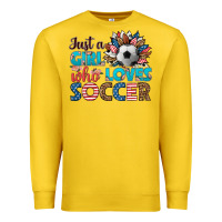 Lemon just a girl who loves soccer Premium Sweatshirt - HRA Design Shop