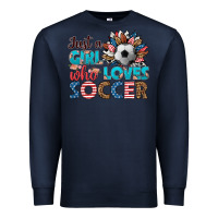 Navy just a girl who loves soccer Premium Sweatshirt - HRA Design Shop