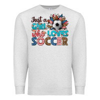 Oatmeal Heather just a girl who loves soccer Premium Sweatshirt - HRA Design Shop