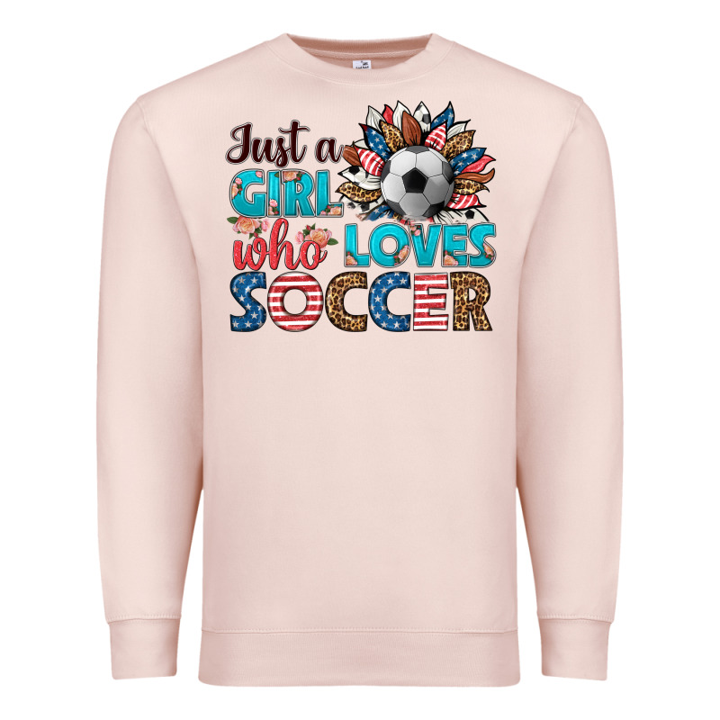 Just A Girl Who Loves Soccer Premium Sweatshirt by HRA Design Shop | Teevron