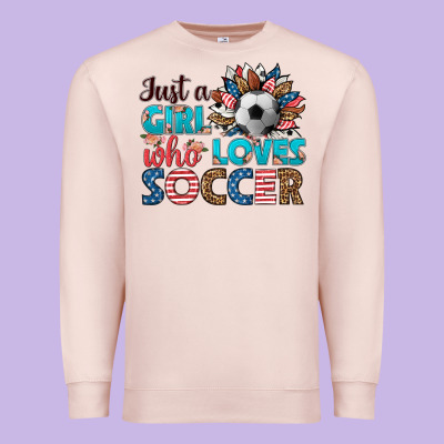 Just A Girl Who Loves Soccer Premium Sweatshirt Designed By Hra Design Shop