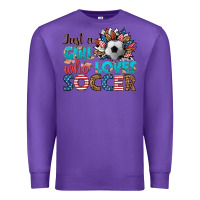 Purple just a girl who loves soccer Premium Sweatshirt - HRA Design Shop