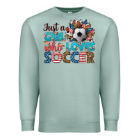 Seafoam just a girl who loves soccer Premium Sweatshirt - HRA Design Shop