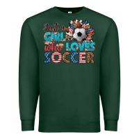 Sports Green just a girl who loves soccer Premium Sweatshirt - HRA Design Shop