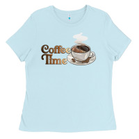 Baby Blue coffee time Ladies Tee - BarkalooDesign